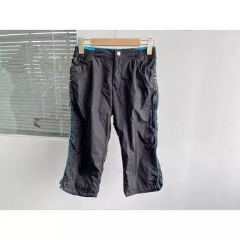 Брюки-капри с небольшим дефектом, летние, с охлаждающим эффектом, повседневные, свободные, прямые, тонкие, с эластичной талией, спортивные штаны H11 Blue and black (paragraph 1) XL