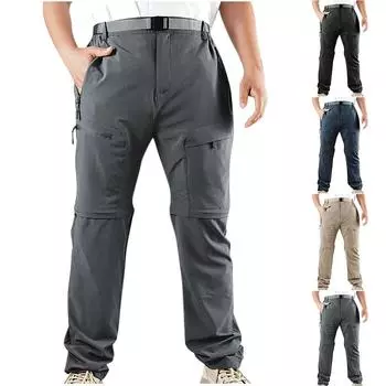 Брюки-карго для мужчин, мешковатые, мужские брюки-карго для парашютистов, легкие брюки, свободный крой, повседневные брюки для пешего туризма со шнурком L чёрный