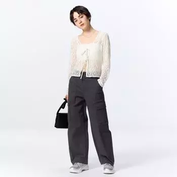 Брюки-карго GU by Uniqlo с круглым вырезом+EC, укороченная длина 68,0 см