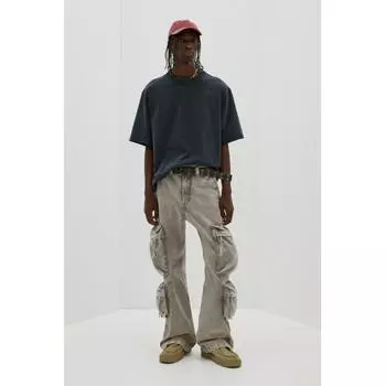 Брюки-карго HM Regular Fit Twill светло-серого цвета 28