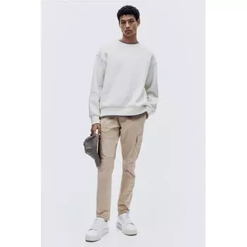 Брюки-карго HM Slim Fit светло-бежевого цвета XS