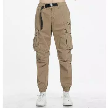 Брюки-карго мужские для бега трусцой осенние повседневные комбинезоны из хлопка полной длины мужские рабочие спортивные костюмы с множеством карманов для активного отдыха 29 армия зеленый