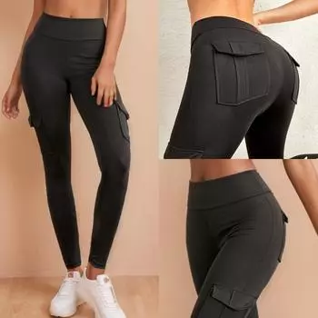 Брюки-карго Rose Beauty A с четырьмя карманами для тренировок, бега, йоги и фитнеса S армия зеленый