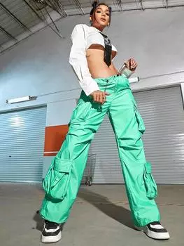 Брюки-карго Rose Beauty с карманами-клапанами и завязками на шнурке XS кадет синий