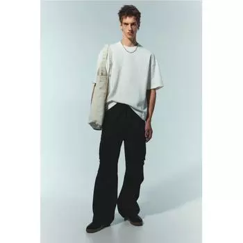 Брюки-карго свободного кроя HM, черные XS