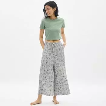 Брюки-клеш GU by Uniqlo Lounge Flower +E