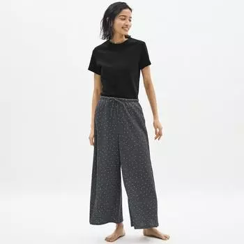 Брюки-клеш GU by Uniqlo Lounge в горошек +E