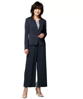 Брюки Костюм брюки пиджак Каноко Джерси Серовато-синий M [Nissen] [Женский костюм] Полуширокий (без воротника + брюки) (Серия SOBODY) (Новый размер)