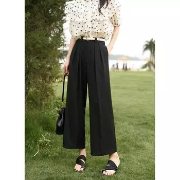 Брюки Mishow для женщин, лето 2023, новые элегантные однотонные свободные брюки с высокой талией, офисные женские широкие брюки MXC38K0119
