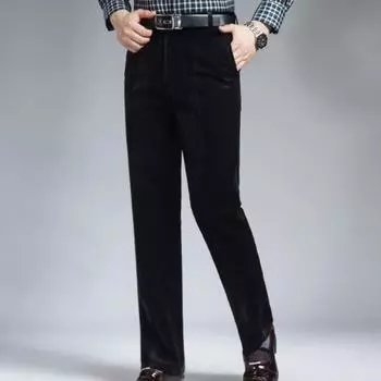 Брюки мужские вельветовые брюки эластичные прямые брюки повседневные свободные брюки с высокой талией винтажный ретро 30 хаки