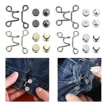 Брюки Одежда Шитье Пряжка для талии Удлинитель Пряжка для талии без гвоздей Застежка на талии Регулируемая кнопка Large