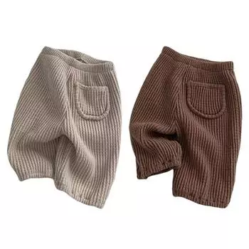 Брюки повседневные однотонные свободные простые удобные для маленьких мальчиков и девочек 90