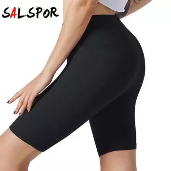 Брюки пять длины с высокой талией женские однотонные узкие леггинсы женские летние спортивные шорты для фитнеса