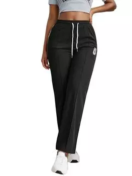 Брюки прямого покроя с заплатками и завязками на талии Rose Beauty, удобные женские свободные повседневные однотонные спортивные брюки XS светло-серый