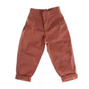 Брюки прямого покроя со сборками для девочек 416204 10 AOS розовый