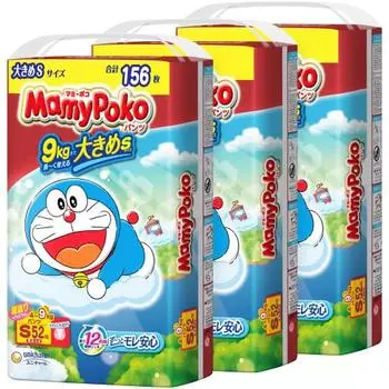 [Брюки размера S] Подгузники Mamy Poko Pants Doraemon (4~9 кг) 156 шт. (52 шт. х 3) Предмет дела