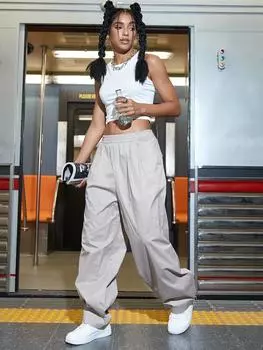 Брюки Rose Beauty A Slant Pocket Wide Leg L хаки