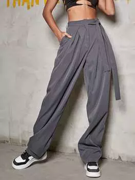 Брюки Rose Beauty с плиссированной деталью и широкими штанинами XL серый