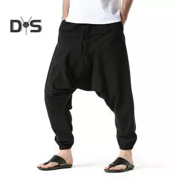 Брюки с глубоким шаговым швом, средней посадки, эластичный пояс на шнурке с большими вместительными карманами, брюки свободного кроя для походов, работы, путешествий, повседневной носки L хаки