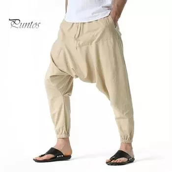 Брюки с глубоким шаговым швом, средней посадки, эластичный пояс на шнурке с большими вместительными карманами, брюки свободного кроя для походов, работы, путешествий, повседневной носки L чёрный