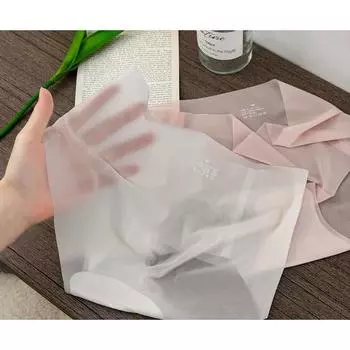 Брюки с маской для лица, летнее тонкое нижнее белье, женское бесшовное женское нижнее белье из ледяного шелка, летние ультратонкие быстросохнущие летние трусы, женские трусы M белый