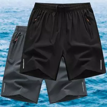 Брюки с пятью точками Летние повседневные шорты Мужские дышащие пляжные шорты Ледяной шелк Удобные фитнес-баскетбольные спортивные шорты Мужские шорты для бега M темно-синий