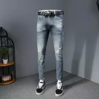 Брюки с прямыми штанинами, американские джинсы в стиле ретро, хорошее качество для мужчин, долгосрочное использование +HZ5710