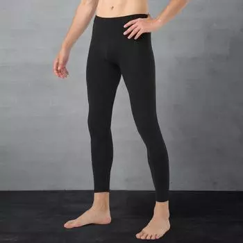 Брюки с высокой талией, мужские термобрюки с высокой эластичностью и мягким плюшевым утеплением, прочная строчка, длина до щиколотки, для зимней пижамы 2XL чёрный