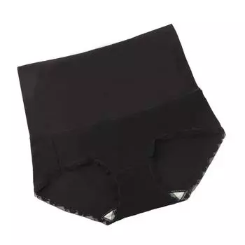 Брюки с высокой талией, подтягивающие живот, подтягивающие ягодицы, дышащее нижнее белье, антибактериальное женское нижнее белье, хлопковые удобные высококачественные треугольные брюки XL чёрный