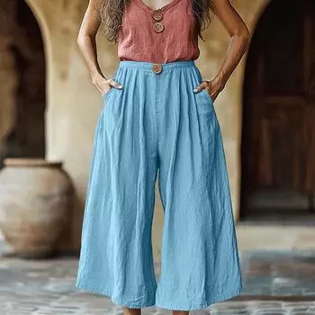 Брюки с завязками на талии, косыми карманами, повседневные свободные зауженные брюки L