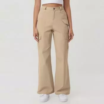 Брюки с завязками на талии, косыми карманами, повседневные свободные зауженные брюки L хаки