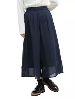 Брюки шифоновые плиссированные широкие брюки темно-синие ОДИН РАЗМЕР [Beams Heart] женские тёмно-синий