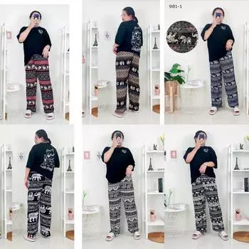 Брюки со слоном для мужчин и женщин, унисекс, большие размеры, с высокой талией, летние, Таиланд, тонкие прямые брюки, повседневная уличная одежда, модная одежда Pattern 1