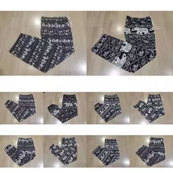 Брюки со слоном, женские широкие брюки с высокой талией, летние, Таиландские, тонкие прямые брюки, повседневная уличная одежда, низ, женская одежда, мода pattern1