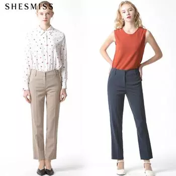 Брюки-стрейч Shs Miss со швами на талии DARK GREEN (DE)/55