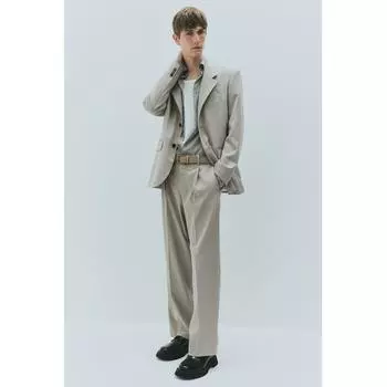 Брюки свободного кроя HM бежевого цвета 42