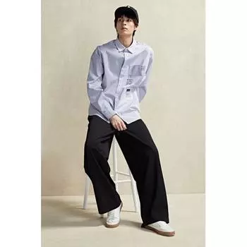 Брюки свободного кроя из твила HM черного цвета XS