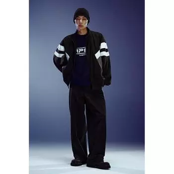 Брюки свободного кроя с боковыми вставками HM черного цвета S