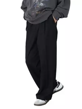 Брюки Tuck Wide BLACK L [Beams Heart] YG.TR2 Мужские чёрный