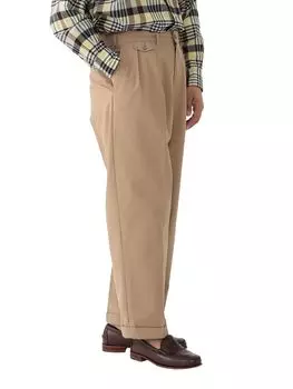 Брюки Twill 2 Pleats Брюки KHAKI L 38230130874 [Beams Plus] Мужские хаки