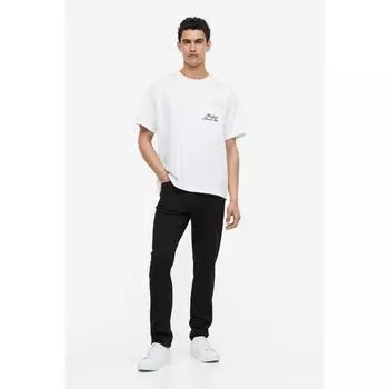 Брюки HM slim Fit из хлопкового твила черного цвета 1074402001 2830