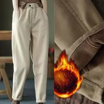 Брюки женские бархатные толстые с высокой талией, эластичные, однотонные, шаровары, женская одежда, осень-зима M