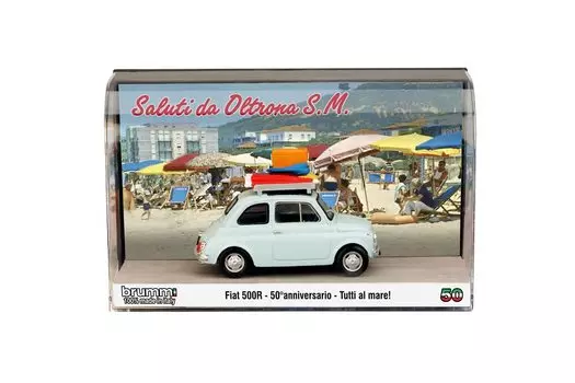 BRUMM FIAT 500R 50th Anniversary Italian Holiday BRUMM FIAT 500R VACANZE ITALIANE 50 ANNIVERSAR 1/43 1972-2022 [Item] синий