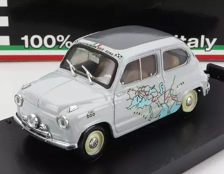 BRUMM Fiat Mini Car FIAT 600 Rally 1955 13260Km 1/43 Рим-Калькутта [Предмет] мятный зеленый