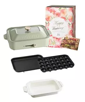 BRUNO Компактная плита Bruno, основной блок, 3 типа плит, керамическая кастрюля, Якинику, свадебный подарок, мятно-серый, мятно-серый, зеленый, стильный, милый, этот 1 блок