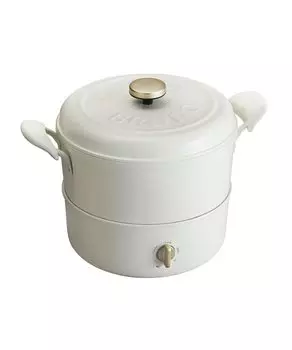 BRUNO Multi Grill Pot White White Stylish Cute This 1 unit with lid Temperature adjustment Easy to wash For 3 or 4 people Fried food BOE065-WH