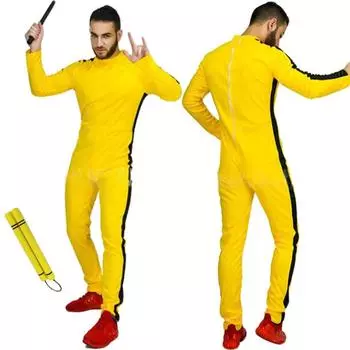 Брюс Ли Косплей с Нунчаками Костюм Брюса Ли Костюм на Хэллоуин C065 [monoii] жёлтый