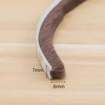 Brush Strip Sound and Dust Strips Weather Stripping Dust Sealing Strip Soft Wool Strip Window brown-7*6mm