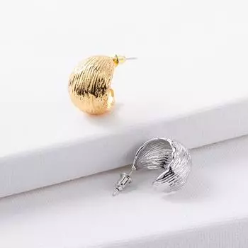 Brushed earrings temperament advanced sense retro exaggerated 925 silver needle earrings high quality fashion Qingdao earrings золотой