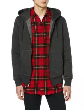 Brushed Heather Charcoal L [Amazon Essentials] Мужская толстовка с капюшоном на молнии, подкладка,